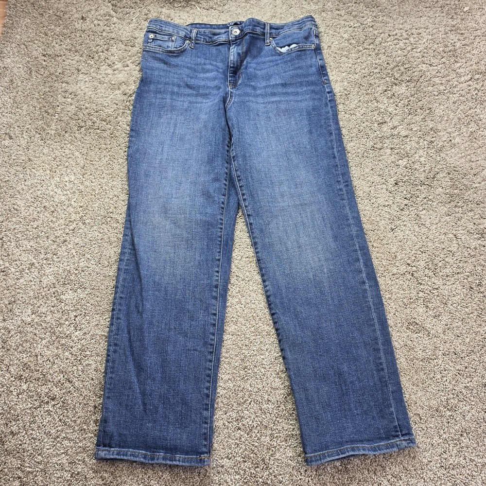 Chaps Jeans Womens 12 Blue Medium Wash Slim Boyfriend Stretch Denim 34x28 Ladies